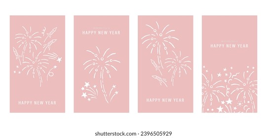 Cute hand drawn fireworks designs, flyer templates, great for invitations, banners, wallpapers, cards - vector design