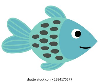 Peces dibujados a mano. Fondo blanco, aislado. Ilustración vectorial.