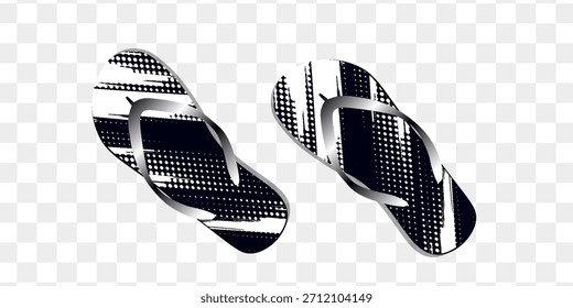 Flip flops desenhados à mão bonito, ilustração de vetor plano de desenho animado isolado no fundo branco. Sapatos de verão, sandálias ou calçado de praia.	
