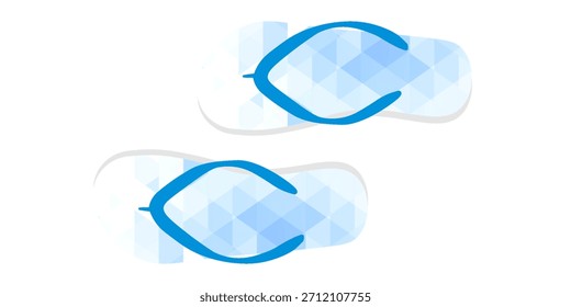 Chanclas dibujadas a mano lindas, Ilustración vectorial plana de la historieta aislada en el fondo blanco. Zapatos de verano, sandalias o calzado de playa.
