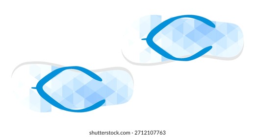 Chanclas dibujadas a mano lindas, Ilustración vectorial plana de la historieta aislada en el fondo blanco. Zapatos de verano, sandalias o calzado de playa.