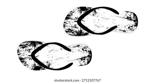 Chanclas dibujadas a mano lindas, Ilustración vectorial plana de la historieta aislada en el fondo blanco. Zapatos de verano, sandalias o calzado de playa.
