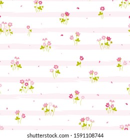 Cute hand drawn floral seamless pattern, flower background, great for spring and summer textiles, wrapping, wallpaper - vector design