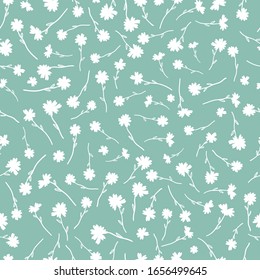 Cute hand drawn floral seamless pattern, flower meadow background, great for textiles, banners, wallpapers, vector design