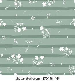 Cute hand drawn floral seamless pattern, lovely flower meadow background, great for spring or summer textiles, banners, wallpaper, wrapping - vector design