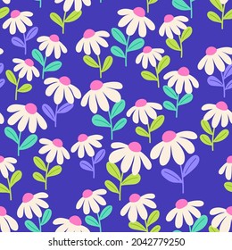 Cute hand drawn floral seamless pattern background.