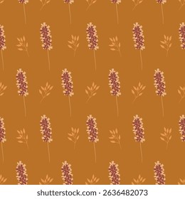 Cute Hand Drawn Floral Seamless Vector Pattern. Summer Color Palette for Fabric Stationery and Digital Projects.