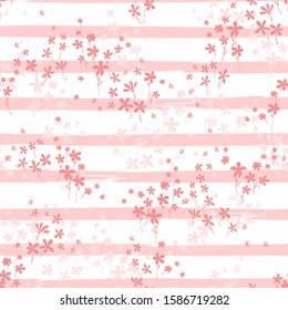 Cute hand drawn flower field seamless pattern, doodle flowers background, great for spring and summer textiles, banner, wallpapers, wrapping - vector design