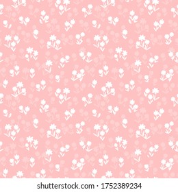 Cute hand drawn flower meadow seamless pattern, lovely spring or summer background, great for textiles, banners, wallpapers, wrapping - vector design