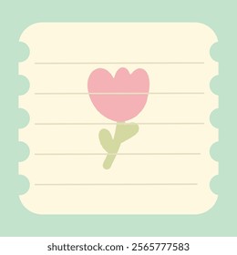 Cute hand drawn flowers memo template illustration. Suitable for to do list, check list, memo, sticky note, planner, write, diary, book,stationary, notepad for task planning and study