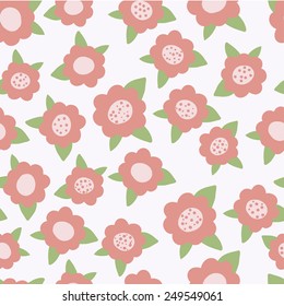 Cute hand drawn flowers pattern vector pastel color