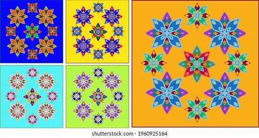  Cute Hand drawn flowers. Seamless pattern with flowers. Pattern for textiles, clothing, wrapping paper and more 