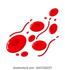 Glóbulos rojos circulantes dibujados a mano linda