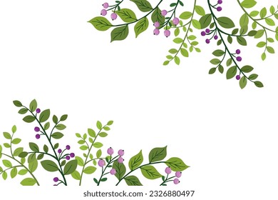 Cute hand drawn frame with floral elements
