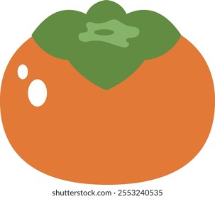 Cute hand drawn fruit persimmons