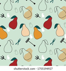 Cute hand drawn gardening tools seamless pattern.  Can use for print, template, fabric, presentation, textile, banner, poster, wallpaper, digital paper.