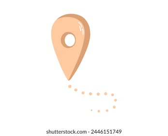 Cute hand drawn geolocation mark. Flat vector illustration isolated on white background. Doodle drawing.	