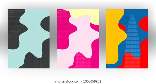 cute hand drawn geometric abstract color pattern with cartoon texture doodle background
