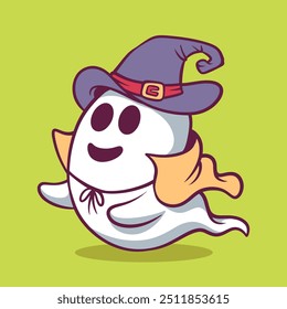 Cute hand drawn ghost illustration