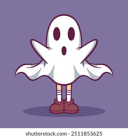 Cute hand drawn ghost illustration
