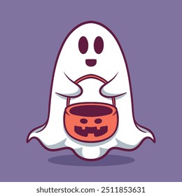Cute hand drawn ghost illustration