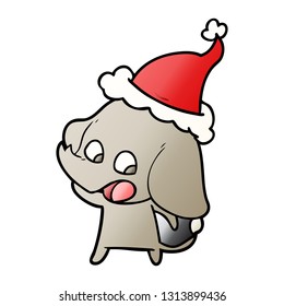 caricatura de un elefante con sombrero santa dibujada a mano