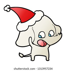 caricatura de un elefante con sombrero santa dibujada a mano