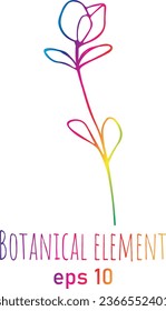 Cute hand drawn graphic floral and herbal element. Doodle vector illustration for wedding design, logo and greeting card.