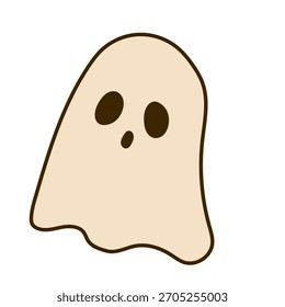 Cute hand drawn halloween ghost.