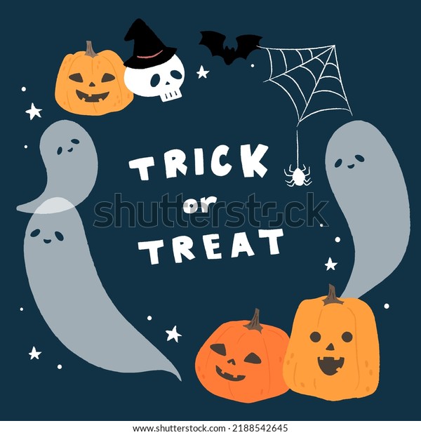 Cute Hand Drawn Halloween Illustration Stock Vector Royalty Free 2188542645 Shutterstock 