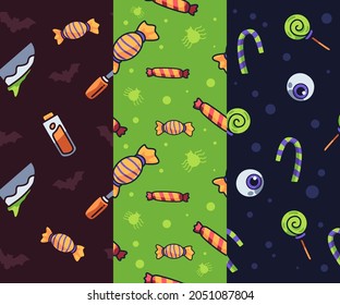 Cute Hand Drawn Halloween Pattern Illustrations