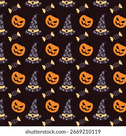 Cute Hand Drawn Halloween Pattern Design