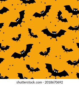 Cute hand drawn Halloween seamless pattern, spooky design, great for textiles, wrappers, cards, invitations, banners, wallpapers - vector design
