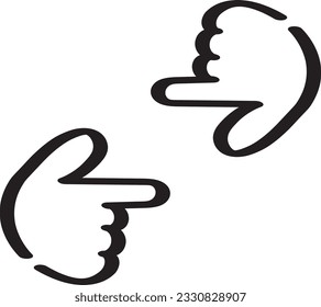 Cute Hand Drawn Hands Framing Photography Vector Icon