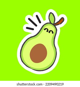 Fruta feliz de mano corta - Ilustración del vector aguacate