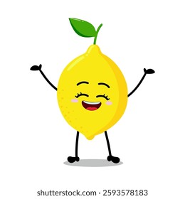 Cute Hand Drawn Happy Lemon