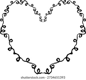 Cute hand drawn heart frame for scrapbooking and crafts