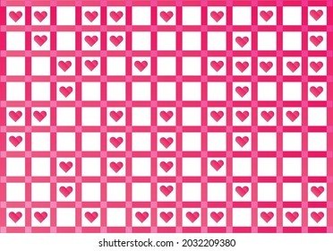 Cute Hand Drawn Heart Seamless Vector Pattern. Red Hearts Isolated on a Light Pink Background. Tiny Pink Heart on a Red Layout. Funny Infantile Style Romantic Print for Fabric, Textile, Valentines.