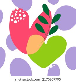 Cute hand drawn heart seamless vector pattern