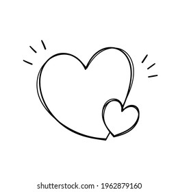 Cute hand drawn heart. Shape of heart. Vector illustration