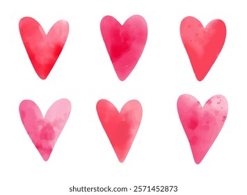 Cute hand drawn hearts, lovely romantic elements, great for Valentine's Day, Mother's Day, textiles, wallpapers, banners  - vector design