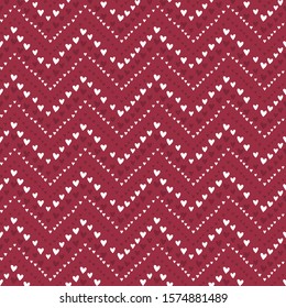 Cute hand drawn hearts seamless pattern, romantic doodle hearts background, great for Valentines Day textiles, banners, wrapping - vector design 