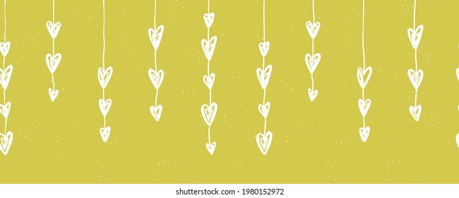 Cute hand drawn hearts seamless pattern, doodle background, romantic and modern, trendy, great for textiles, wrapping, banners, wallpapers - vector design