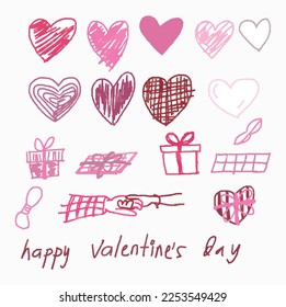 Cute hand drawn hearts seamless pattern, beautiful romantic background, great for Valentine's Day.