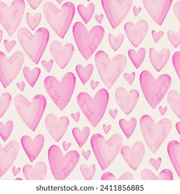 Cute hand drawn hearts seamless pattern, lovely romantic background, great for Valentine's Day, Mother's Day, textiles, wallpapers, banners  - vector design