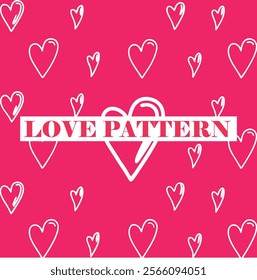 Cute hand drawn hearts seamless pattern, great for Valentine's Day, Weddings, Mother's Day.