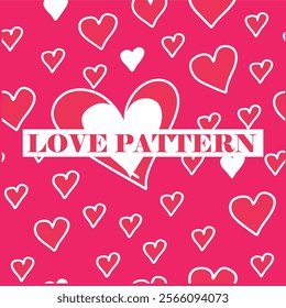 Cute hand drawn hearts seamless pattern, great for Valentine's Day, Weddings, Mother's Day.