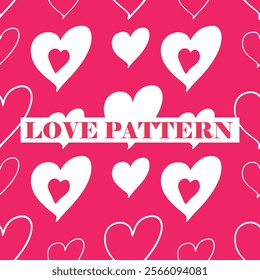 Cute hand drawn hearts seamless pattern, great for Valentine's Day, Weddings, Mother's Day.