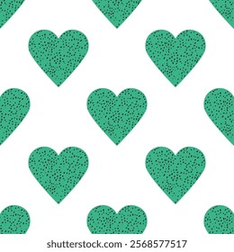 Cute hand drawn hearts seamless pattern, lovely romantic background, great for Valentine's Day, Mother's Day, textiles, wallpapers, banners - vector design