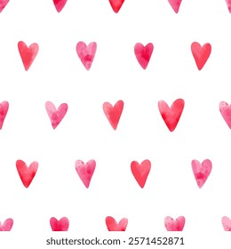 Cute hand drawn hearts seamless pattern, lovely romantic background, great for Valentine's Day, Mother's Day, textiles, wallpapers, banners  - vector design